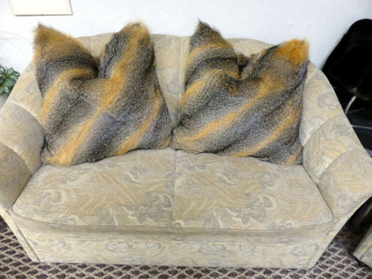 Grisfuchs Pelzkissen auf der Couch