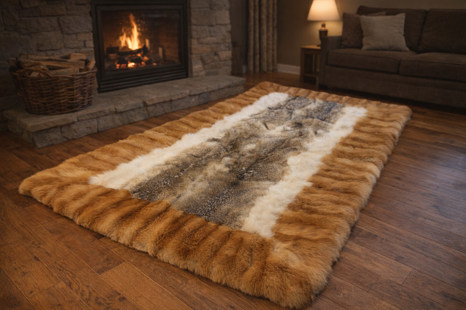 Wolf Blaufuchs Rotfuchs Pelzdecke