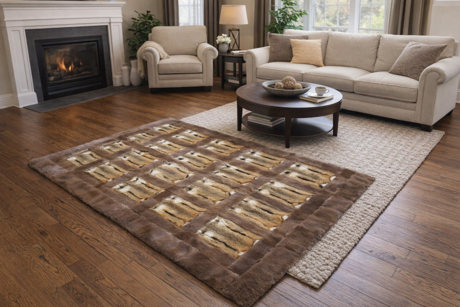 Exklusive Pelzdecke aus Pastellnerz und Hamster – Handgefertigtes Unikat aus Meisteratelier