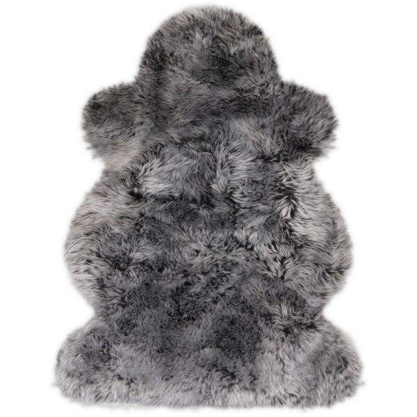 Australisches Premium Lammfell schwarz mit hellen Spitzen 100 x 68 cm