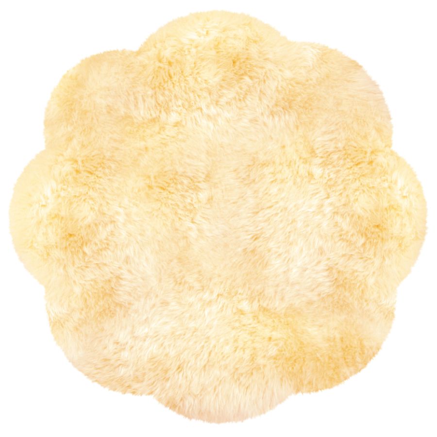 Fellteppiche rund aus australischen Premium Lammfellen beige 140 cm Durchmesser