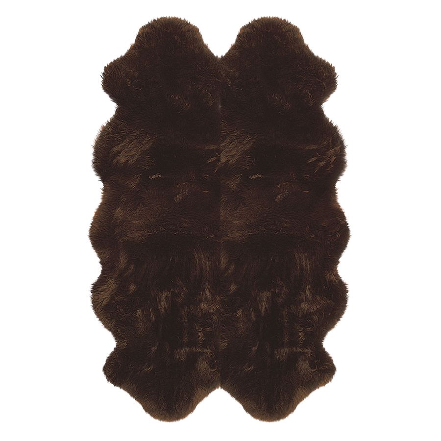 Fellteppich aus 4 australischen Premium Lammfellen braun 185 x 125 cm