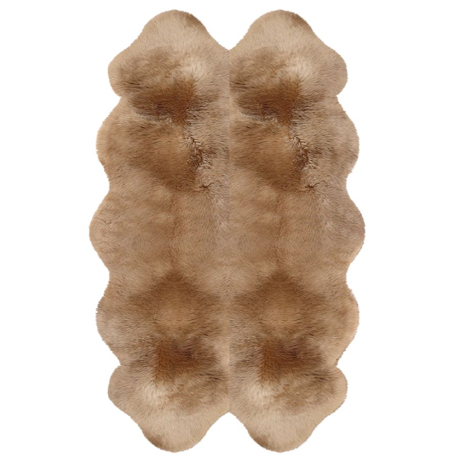 Fellteppich aus 4 australischen Premium Lammfellen camel 185 x 125 cm