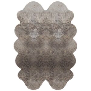 190-TP.jpg Fellteppich aus 4 australischen Premium Lammfellen taupe 185 x 125 cm