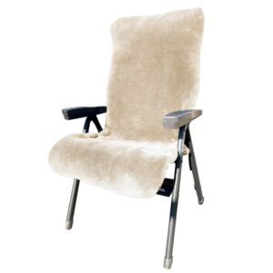 Camping- und Gartenstuhl-Lammfell-Auflagen in beige